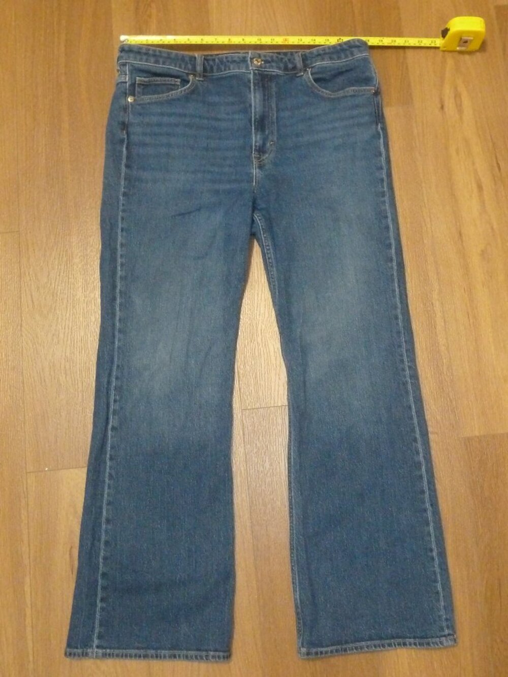 H&M Denim Bootcut Womens Size 16 Cotton Spandex Stretch Blue High Waist Jeans